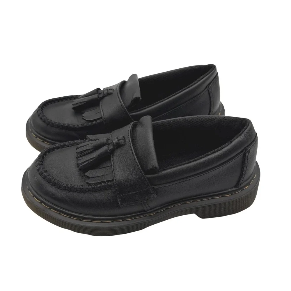 Dr Martens Adrian Black Leather Tassel Loafers Youth Kids US 13 EU 31 School Sho